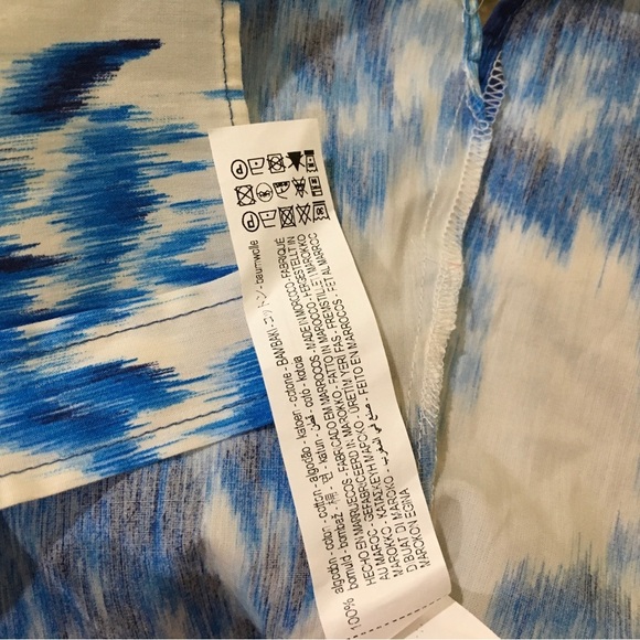 ZARA Printed Poplin Shirt  Collared Blouse Blue White  Size XS Womens New 3134 - Picture 7 of 7
